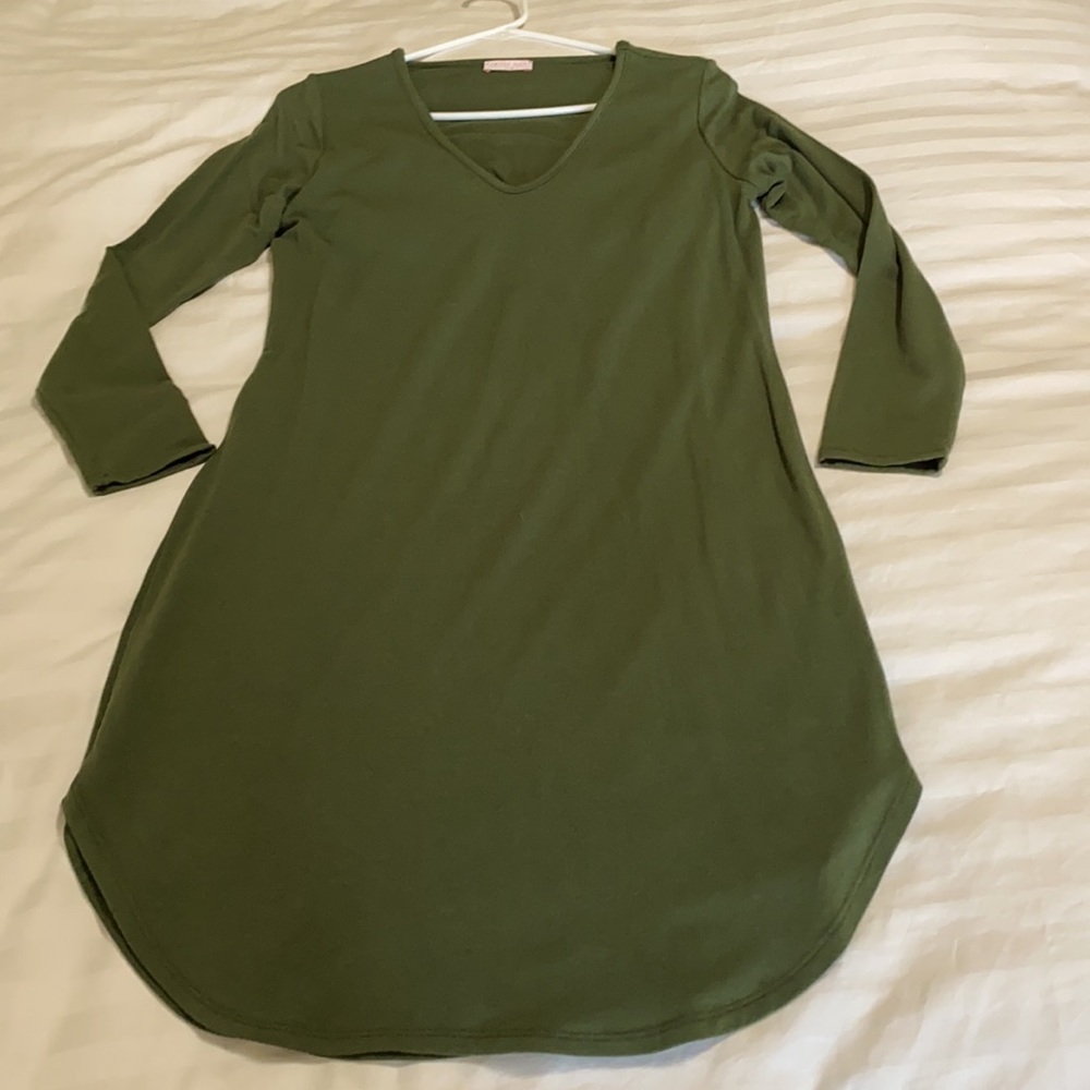 NICOLE ALEX Olive Green Dress